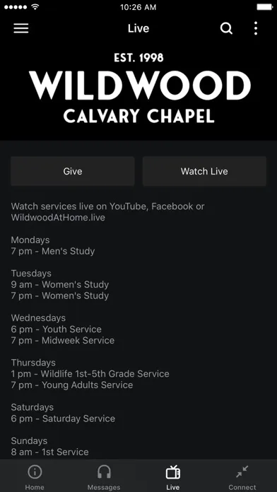 Capturas de tela do Wildwood Calvary Chapel