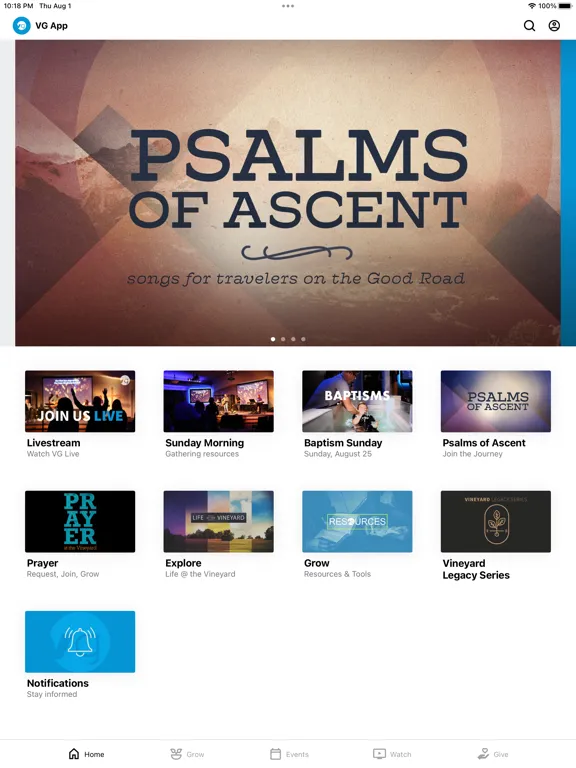 The Vineyard Gilbert App iPad 应用截图