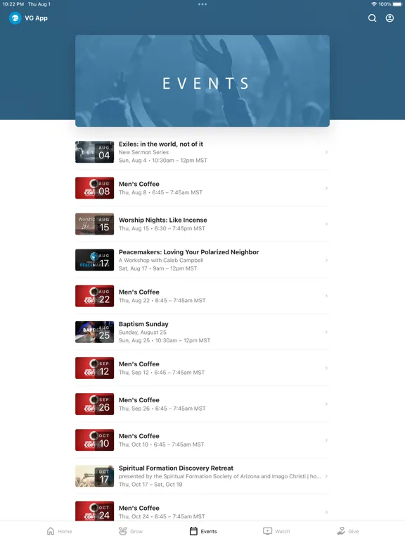 The Vineyard Gilbert App iPad 应用截图