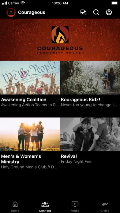 Tangkapan skrin Courageous Community Church