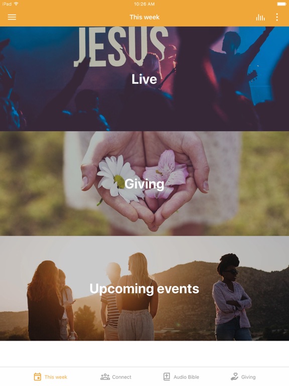 Capturas de pantalla de Crossroads Wesleyan Church App iPad 