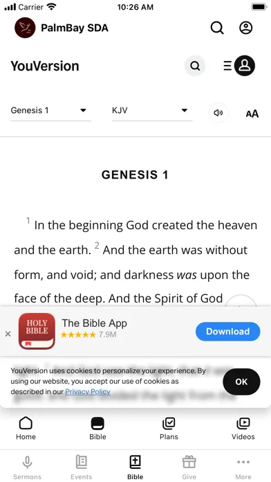 Palm Bay SDA Church App Ekran Görüntüleri