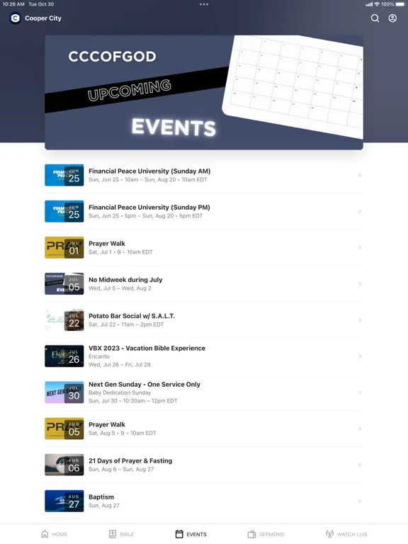 Cooper City Church of God App iPad  سکرین شاٹس