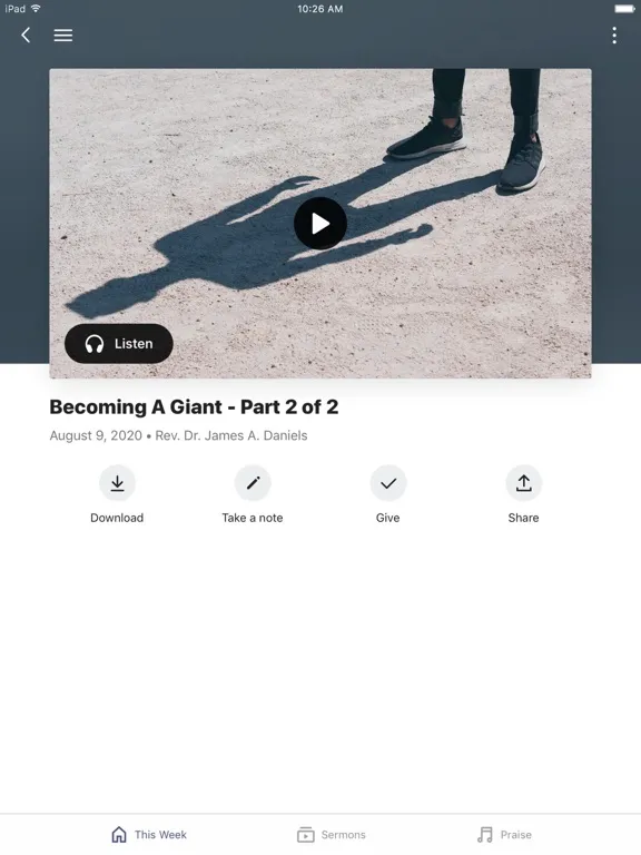 Ảnh chụp màn hình của New Beginnings Ministries COG iPad 
