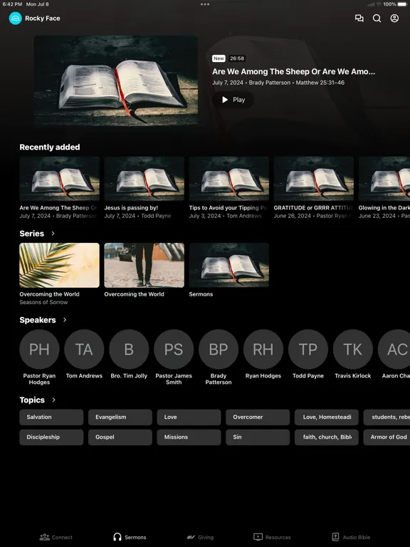 Capturas de pantalla de Rocky Face Baptist Church iPad 