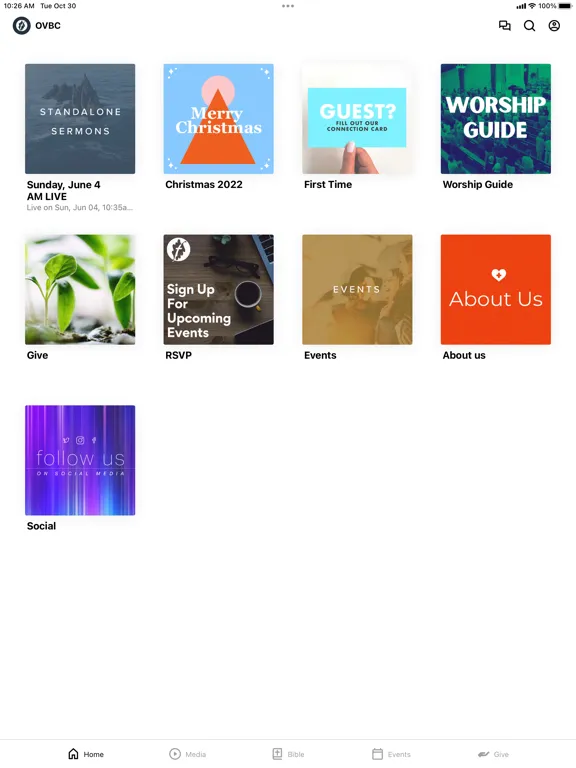 Capturas de pantalla de Oak View Baptist Church iPad 
