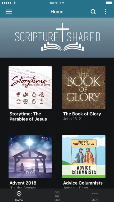 Capturas de tela do Scripture + Shared