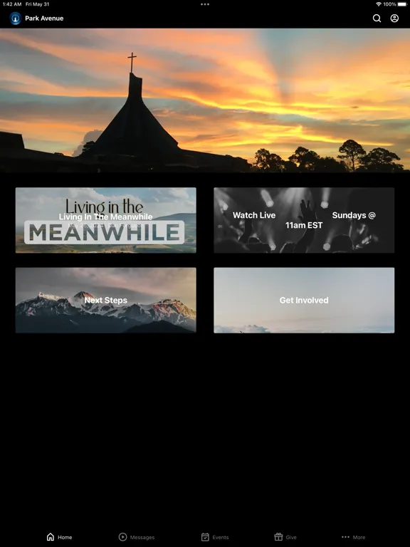 Capturas de tela do Park Avenue Baptist Church iPad 