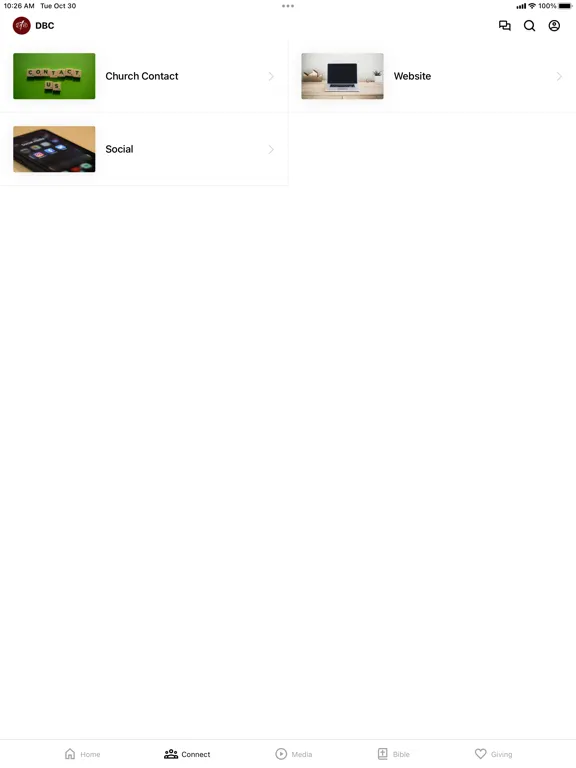 Capturas de tela do Dutchtown Baptist Church iPad 