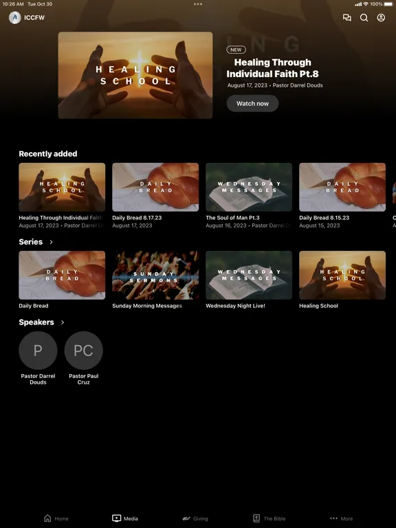 ภาพหน้าจอของ Impact Christian Center FW iPad 