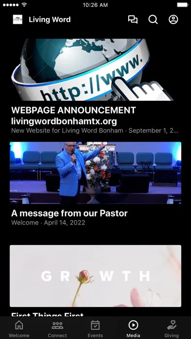 Zrzuty ekranu Living Word Church of God