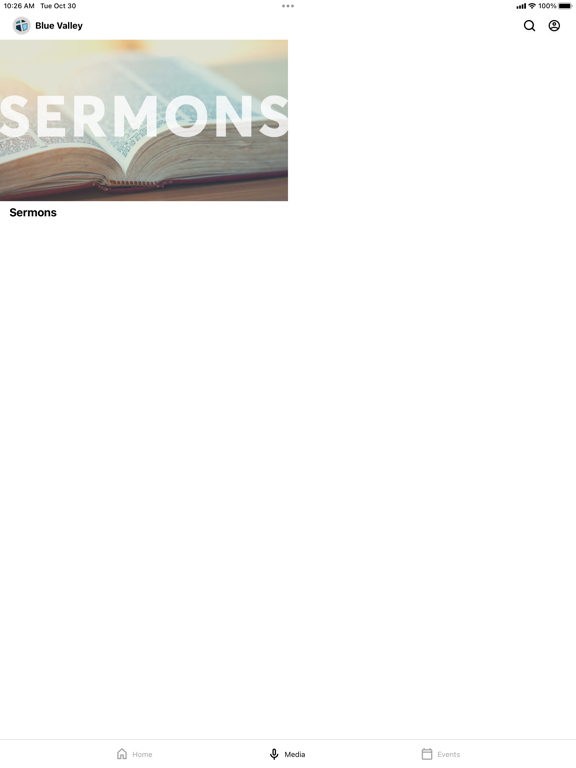 Blue Valley Church iPad  Screenshots