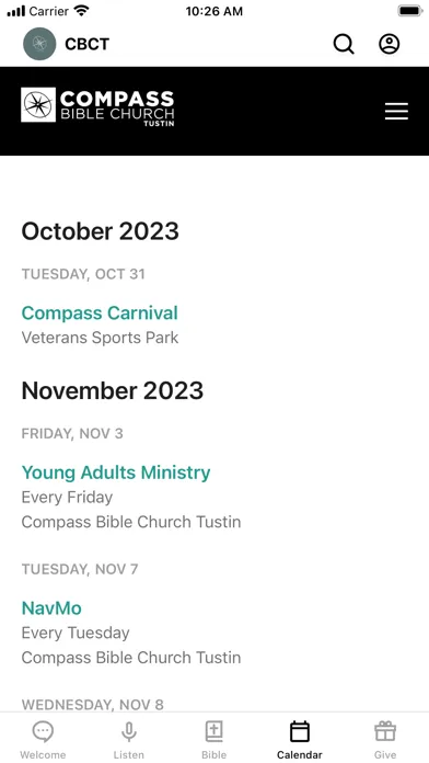 Capturas de pantalla de Compass Bible Church Tustin