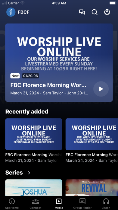Tangkapan layar First Baptist Florence