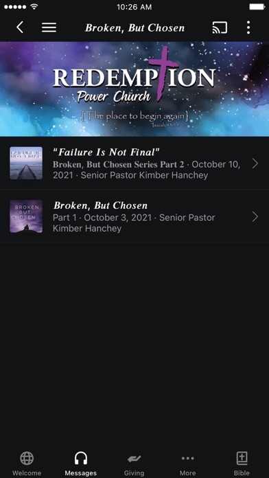 Capturas de tela do Redemption Power Church App