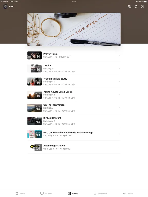 ภาพหน้าจอของ Brenham Bible Church iPad 