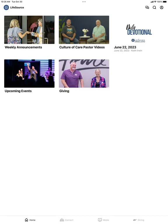Tangkapan skrin LifeSource CC Lindale iPad 