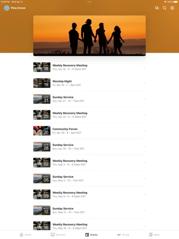 Pine Grove Community Church iPad  स्क्रीनशॉट