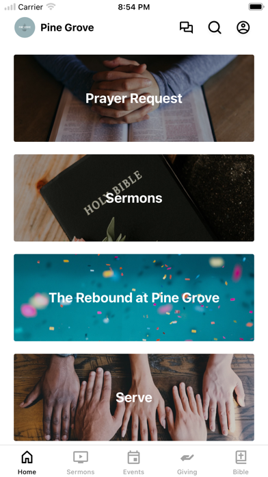 Tangkapan skrin Pine Grove Community Church