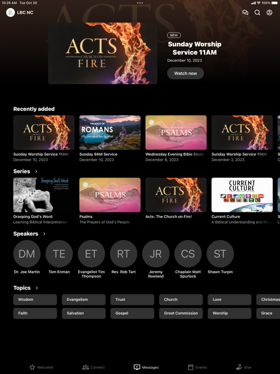 Liberty Baptist Church NC iPad  스크린샷