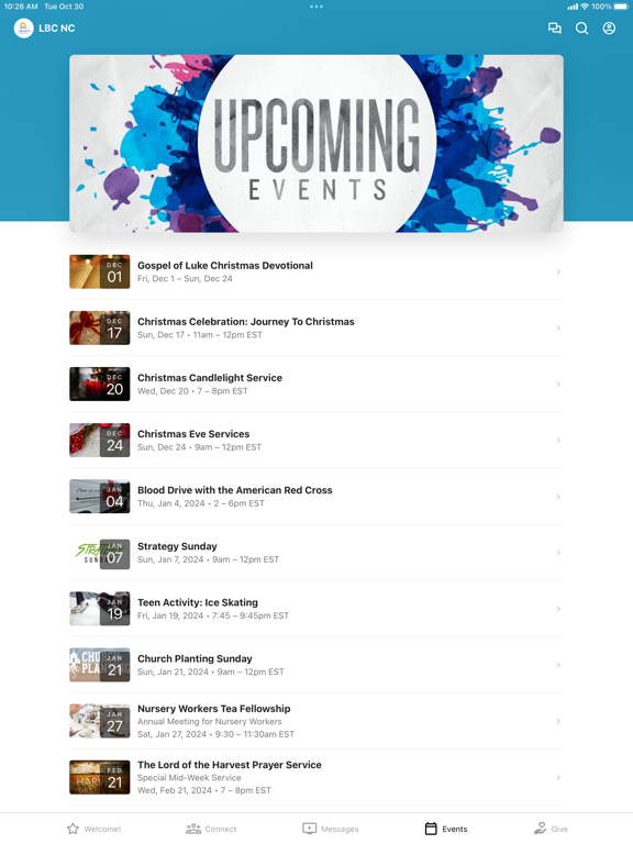 Liberty Baptist Church NC iPad  스크린샷