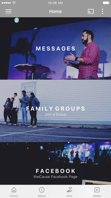 Tangkapan skrin theCause Church Sermons