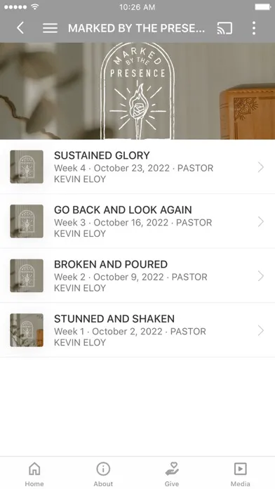 Tangkapan skrin theCause Church Sermons