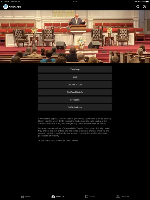 CHBC Church App iPad  Screenshots