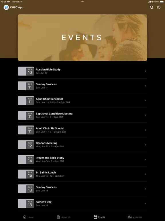 CHBC Church App iPad  Screenshots