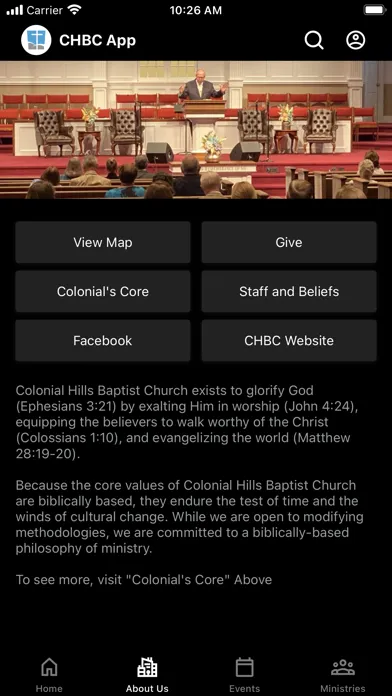 CHBC Church App Screenshots