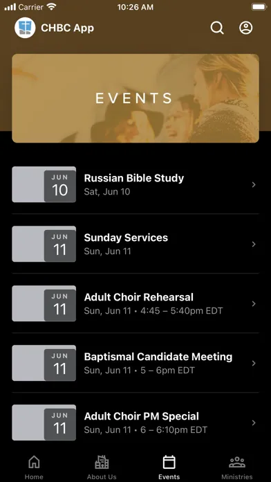CHBC Church App Screenshots