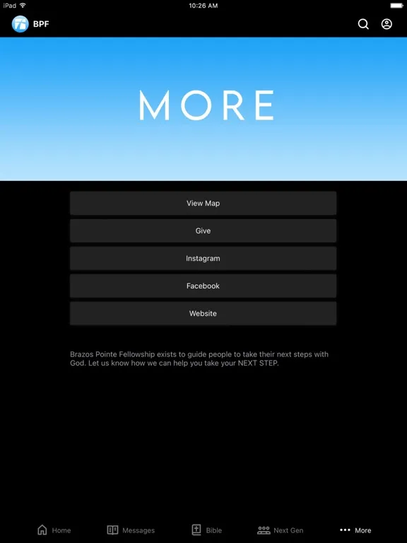 Brazos Pointe Fellowship iPad 应用截图