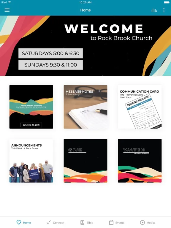 Capturas de pantalla de Rock Brook Church App iPad 