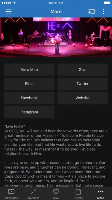 Ảnh chụp màn hình của Cape Cod Church App