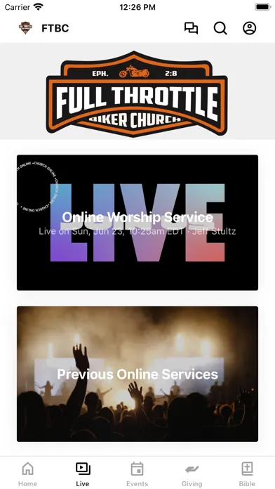 Ảnh chụp màn hình của Full Throttle Biker Church