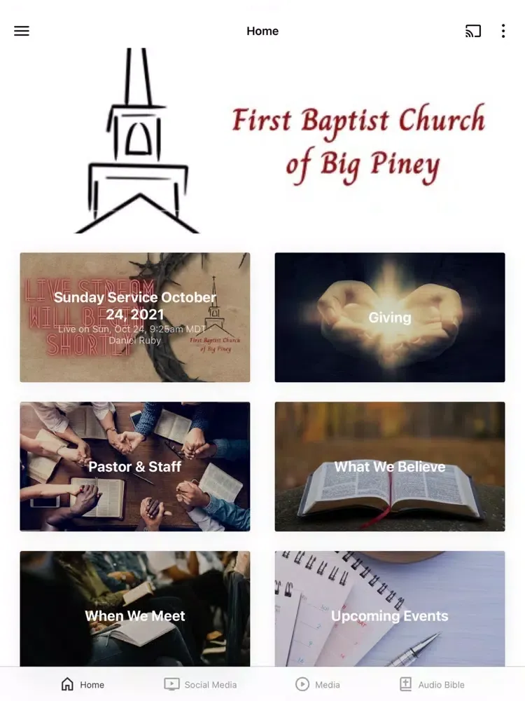 Скриншоты First Baptist Church Big Piney iPad 