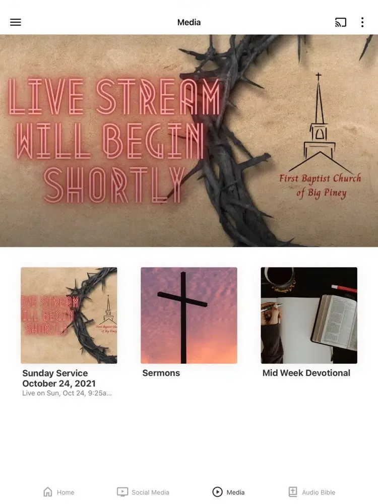 Скриншоты First Baptist Church Big Piney iPad 