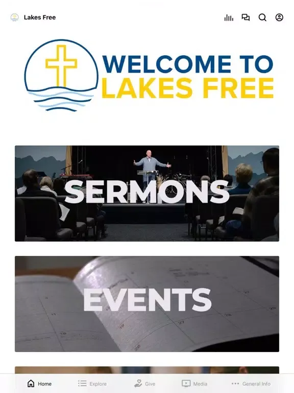 Capturas de tela do Lakes Free Church iPad 