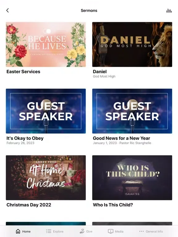 Capturas de tela do Lakes Free Church iPad 
