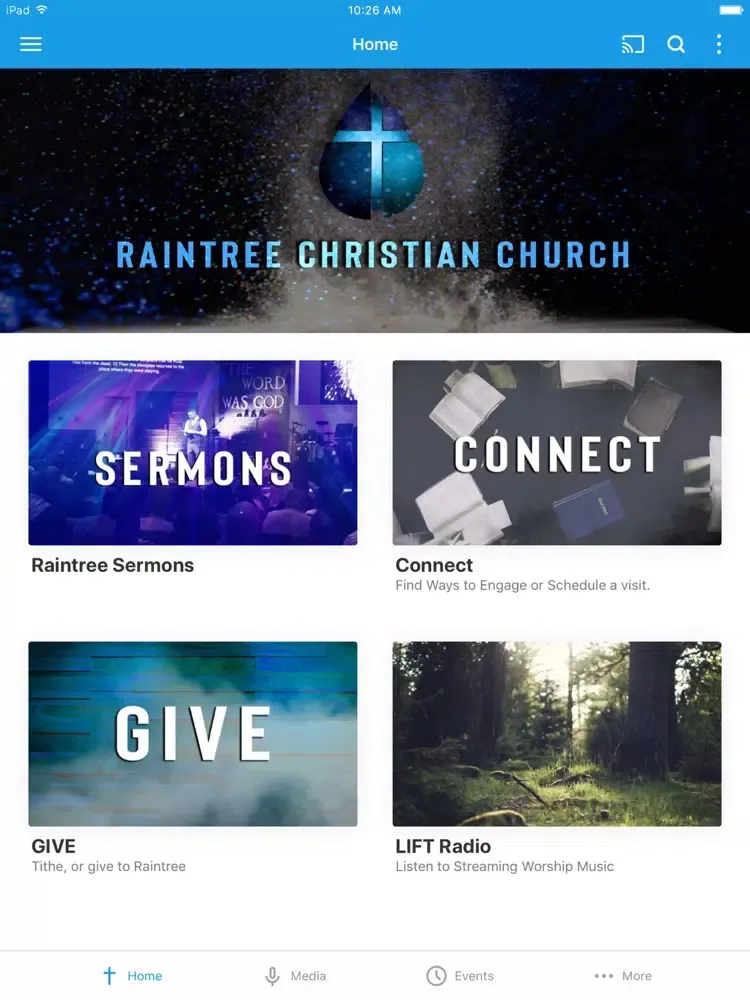 Tangkapan skrin Raintree Church iPad 
