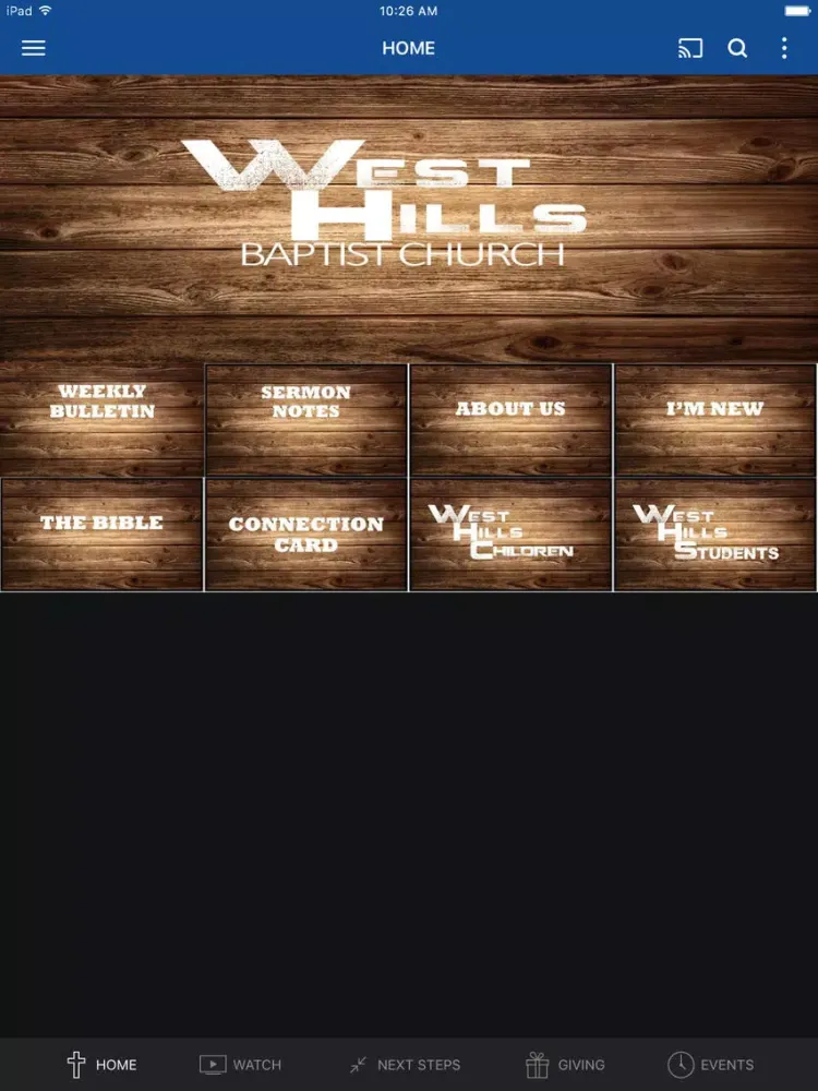West Hills Baptist Church iPad 應用截圖