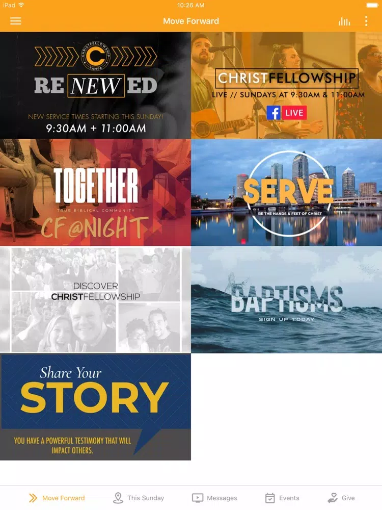 Ảnh chụp màn hình của Christ Fellowship Tampa Church iPad 