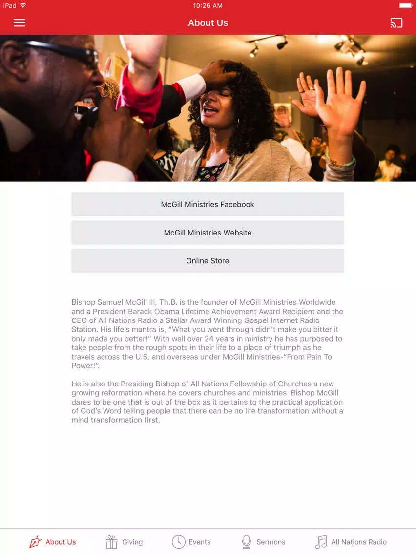 McGill Ministries Worldwide iPad  Screenshots