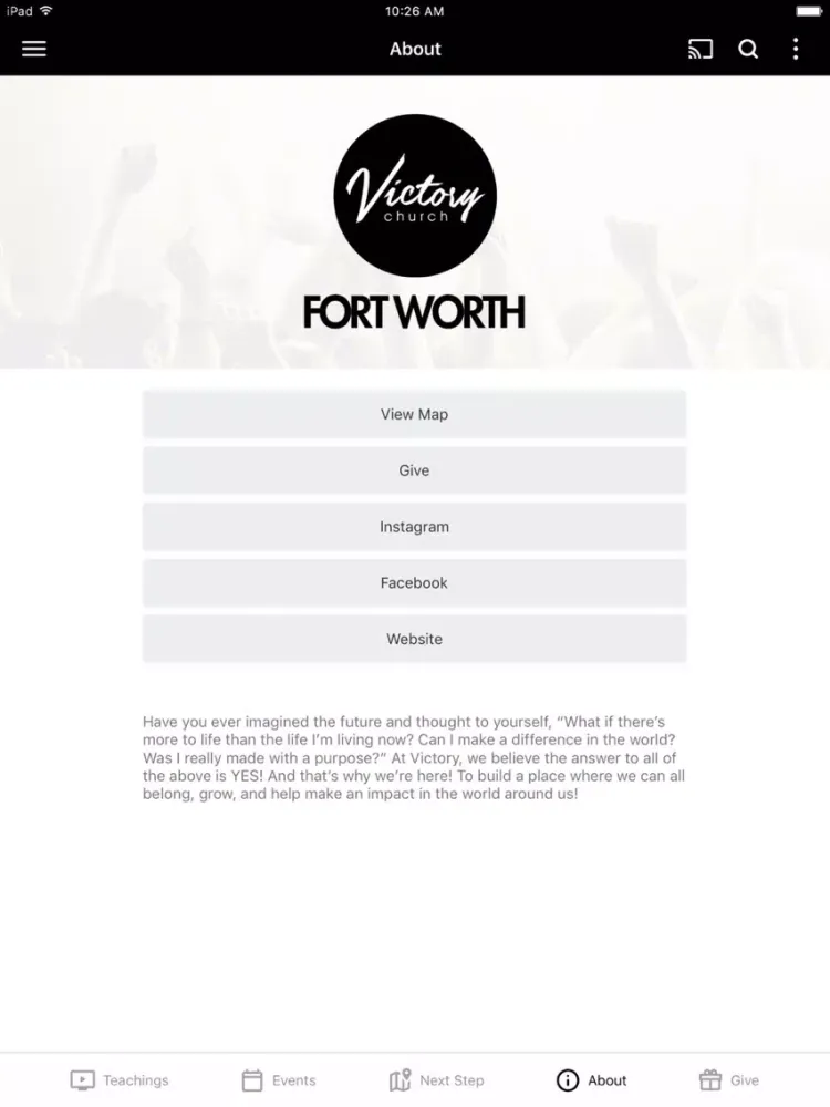 Victory Church Fort Worth iPad  스크린샷