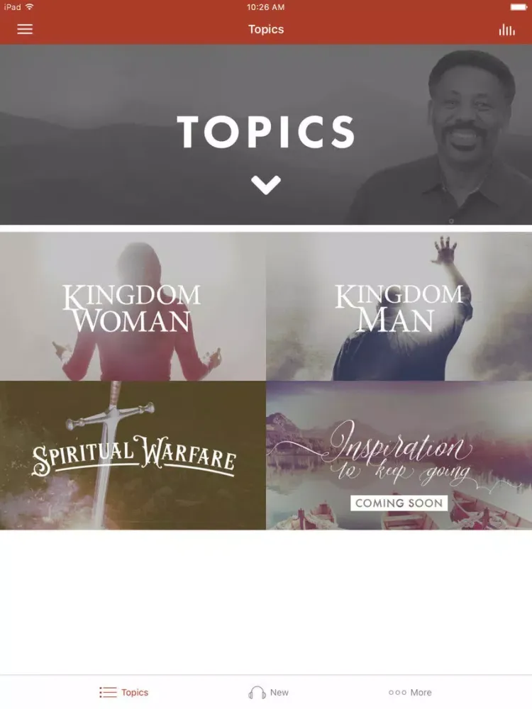Tangkapan layar Tony Evans Motivation Moments iPad 