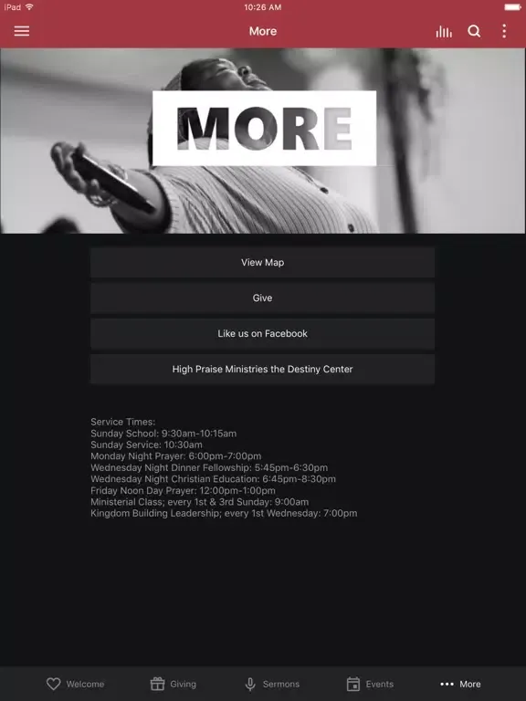 Capturas de tela do High Praise Ministries iPad 