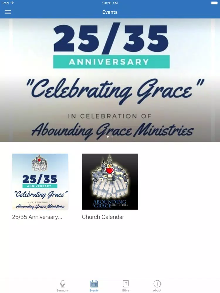 Tangkapan skrin Abounding Grace Ministries iPad 