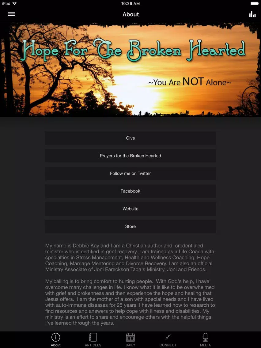 Zrzuty ekranu Hope For The Broken Hearted iPad 
