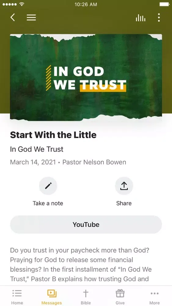 ภาพหน้าจอของ iNgage Community Church