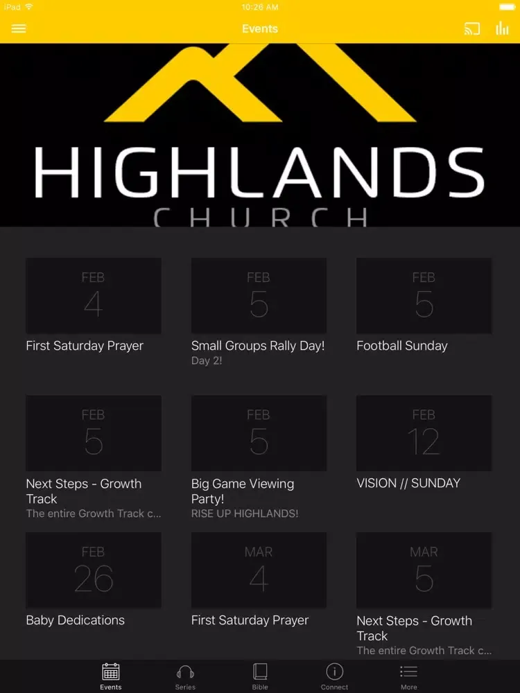 Highlands Church iPad  Screenshots
